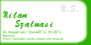 milan szalmasi business card